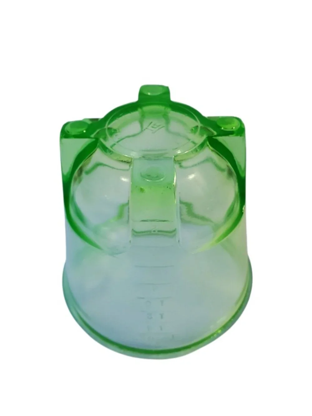 Vintage Anchor Hocking 16 Oz Green Uranium Vaseline Glass Hand Mixer Bowl Glows